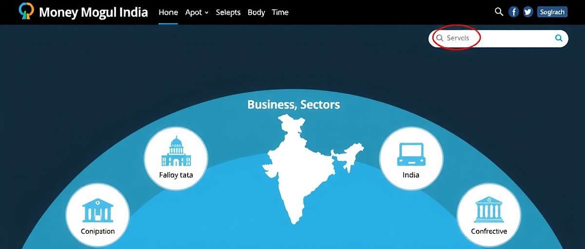 Money Mogul India key features showing different business sectors and Indian cities